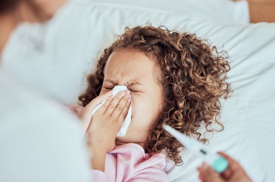 Sick Child in Bed